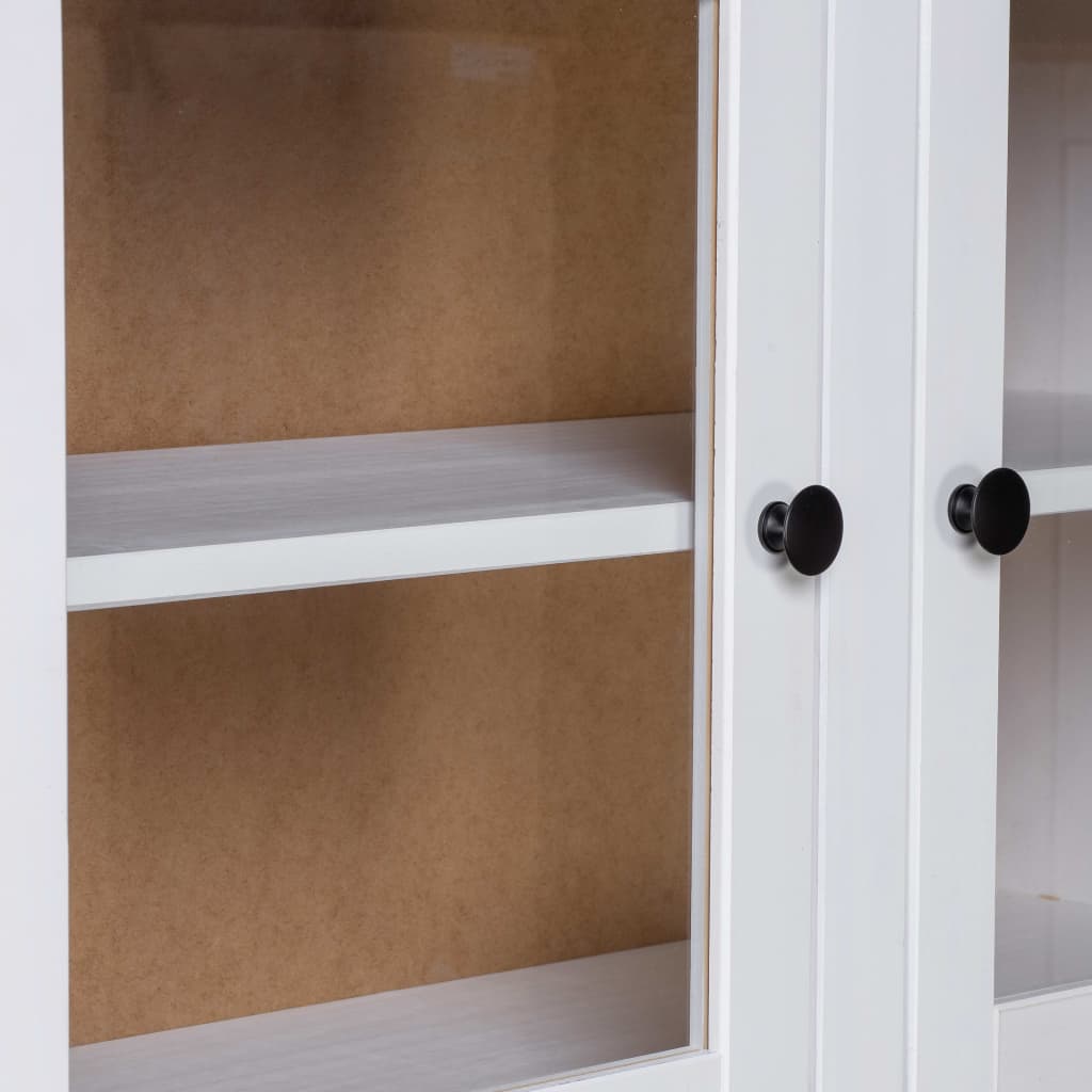 Highboard hvit 93x40,5x180 cm heltre furu Panama Range