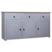Skjenk grå 135x40x80 cm heltre furu Panama Range