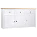 Skjenk hvit 135x40x80 cm heltre furu Panama Range