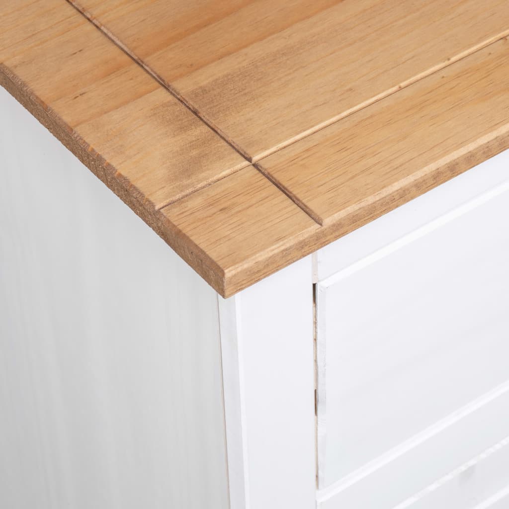 Skjenk hvit 135x40x80 cm heltre furu Panama Range