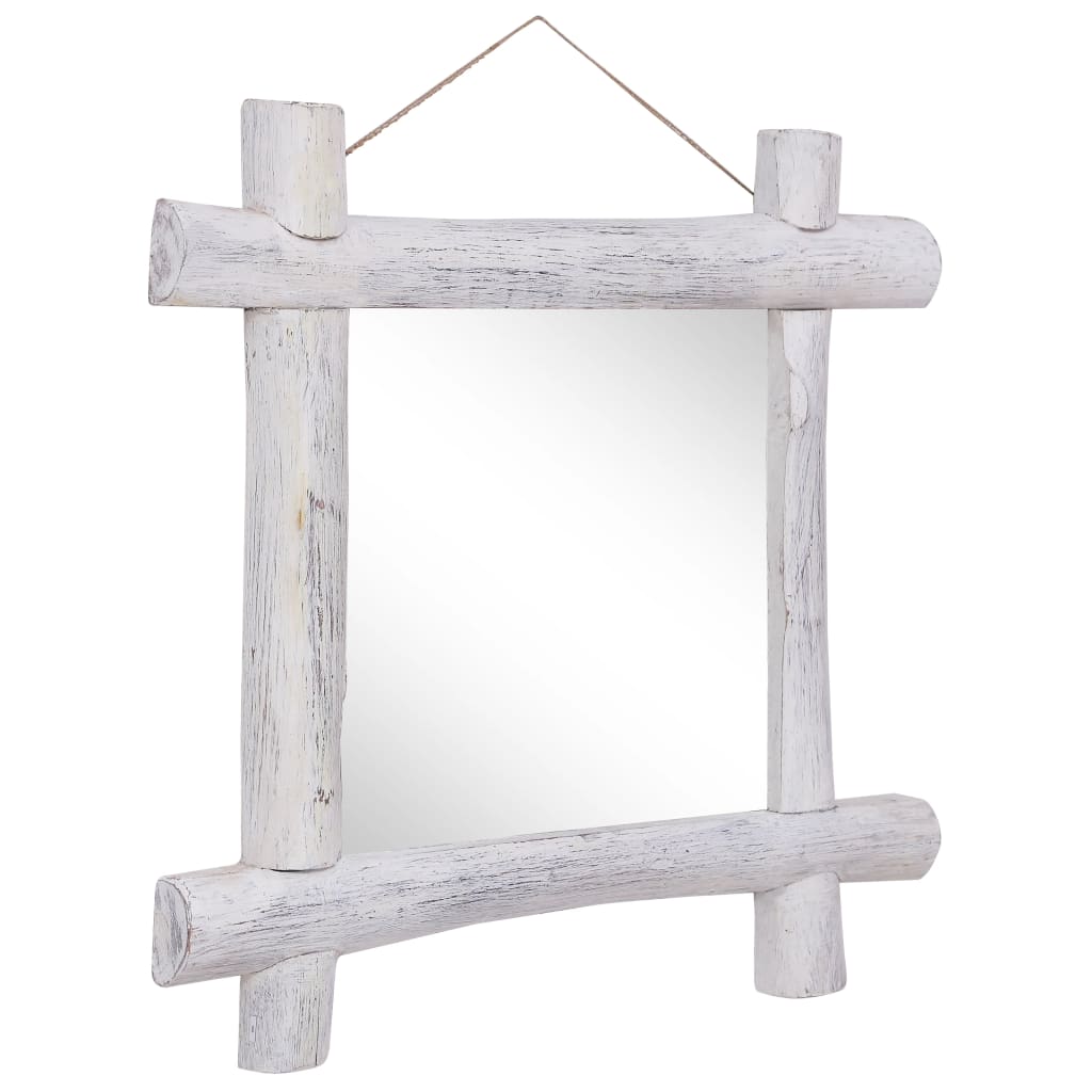 Trespeil hvit 70x70 cm gjenvunnet heltre vidaXL