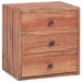 Nattbord med 3 skuffer 35x25x35 cm heltre mahogni