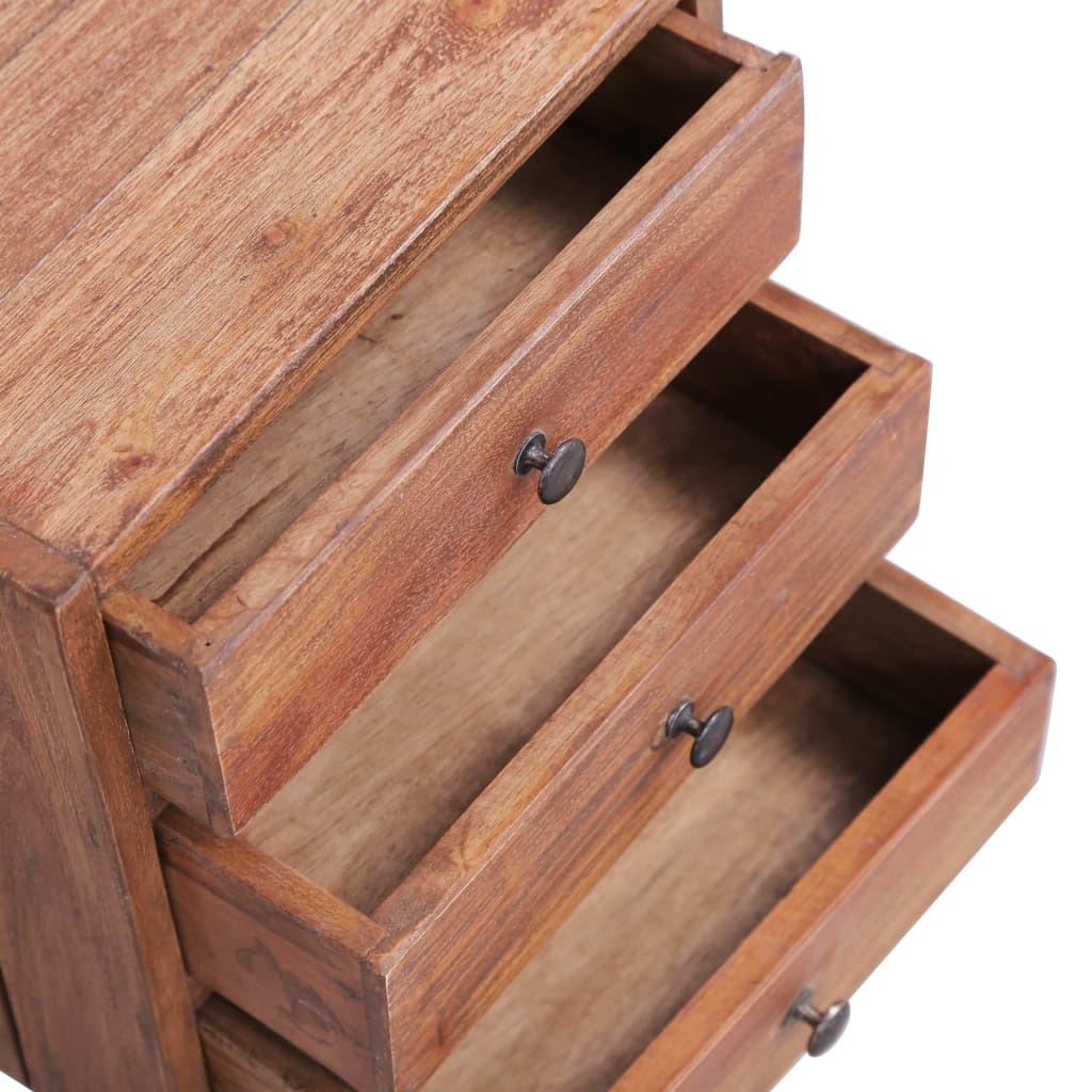 Nattbord med 3 skuffer 35x25x35 cm heltre mahogni
