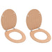 Toalettseter 2 stk MDF bambus-design