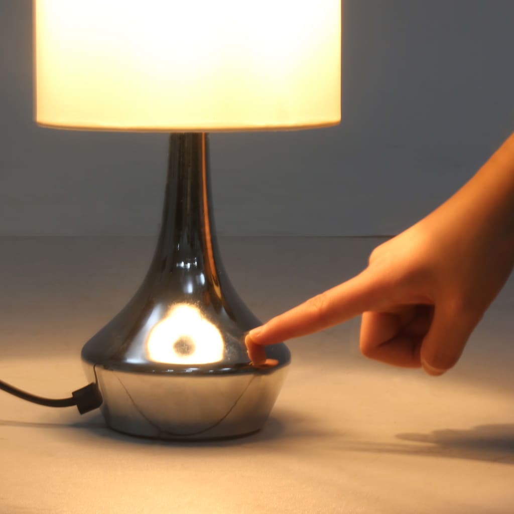 Bordlamper 2 stk berøringsknapp hvit E14