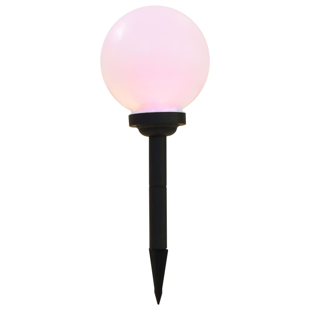 Utendørs sollampe 6 stk LED kuleformet 20 cm RGB