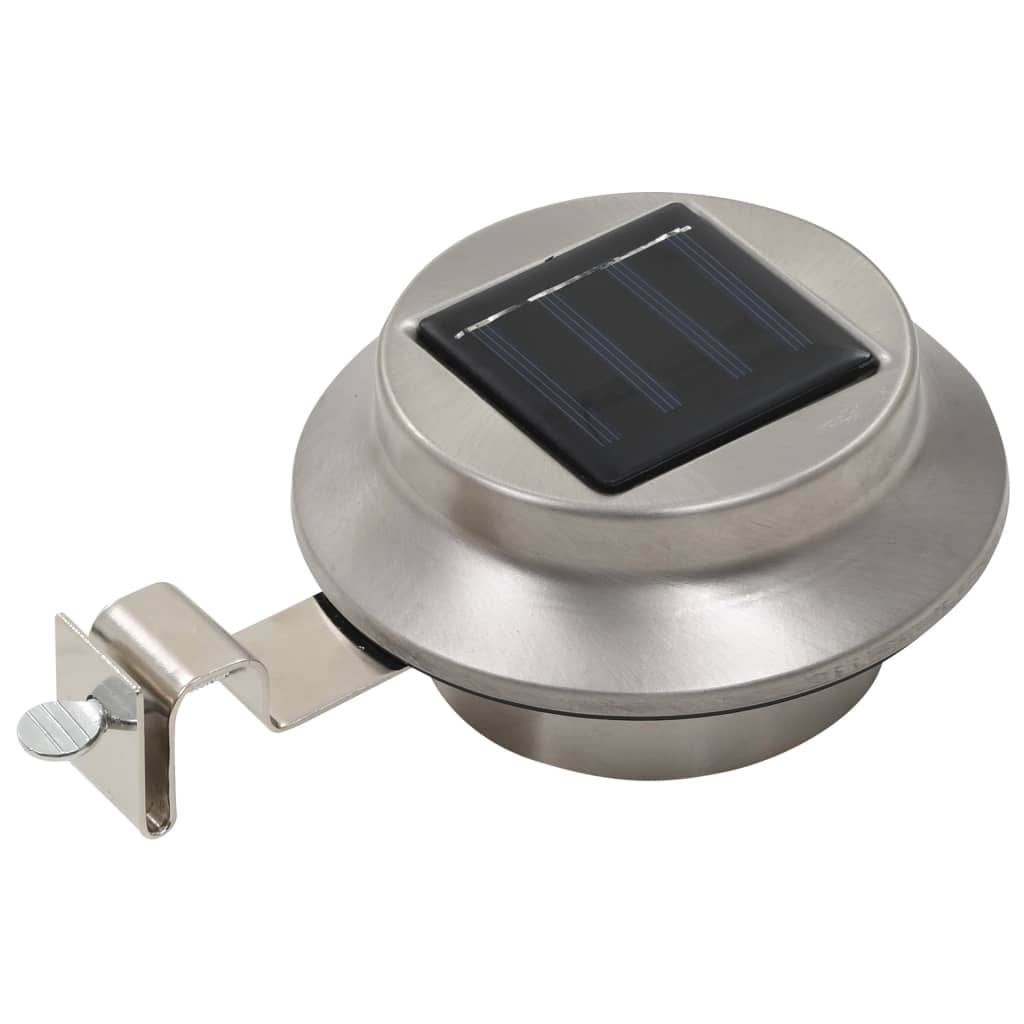Utendørs sollampe 12 stk LED rund 12 cm hvit