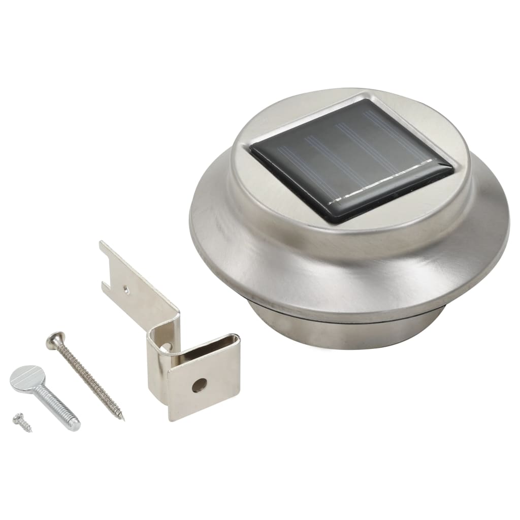 Utendørs sollampe 12 stk LED rund 12 cm hvit