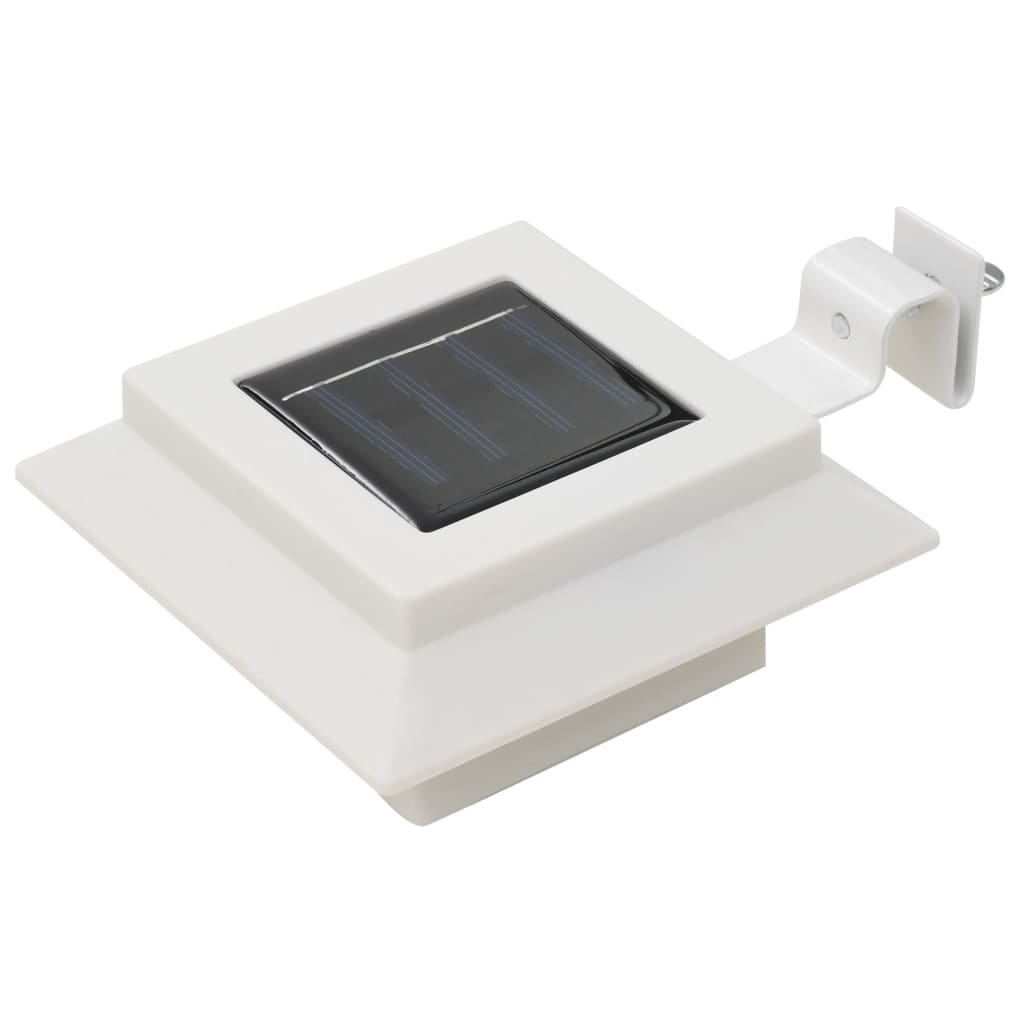 Utendørs sollamper 12 stk LED firkantet 12 cm hvit