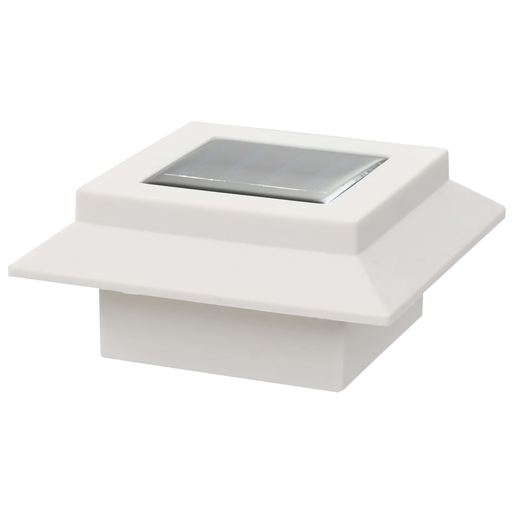 Utendørs sollamper 12 stk LED firkantet 12 cm hvit