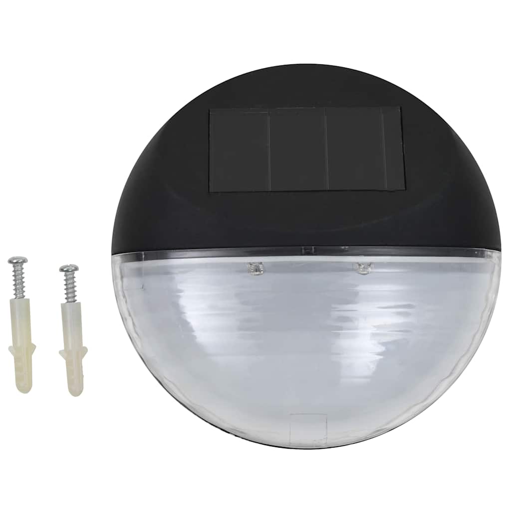 Utendørs soldrevet vegglampe LED 24 stk rund svart