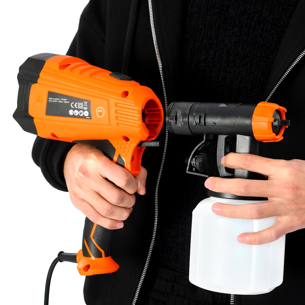 Elektrisk malingssprayer med 3 dysestørrelser 500 W 800 ml