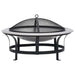Utendørs bålfat med grill rustfritt stål 76 cm