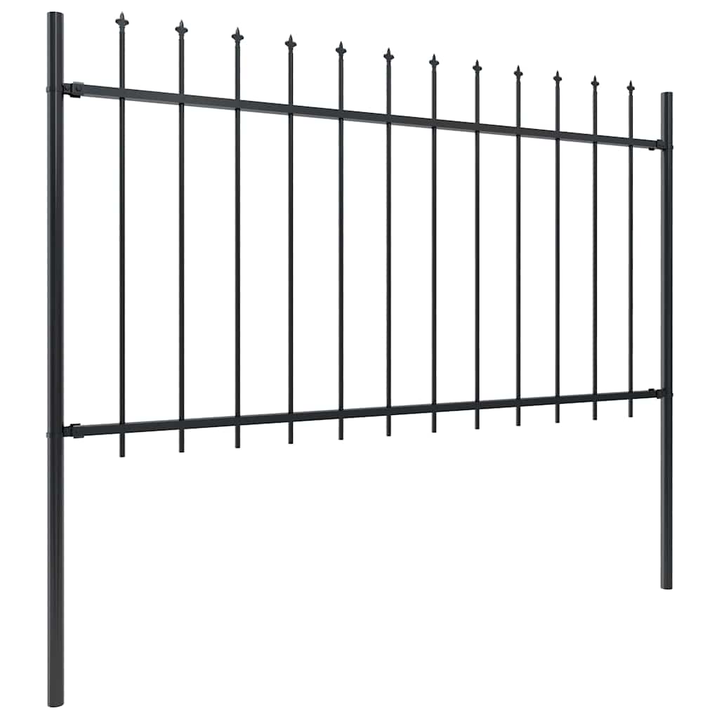 Hagegjerde med spydtopp stål 1603,5x100 cm svart