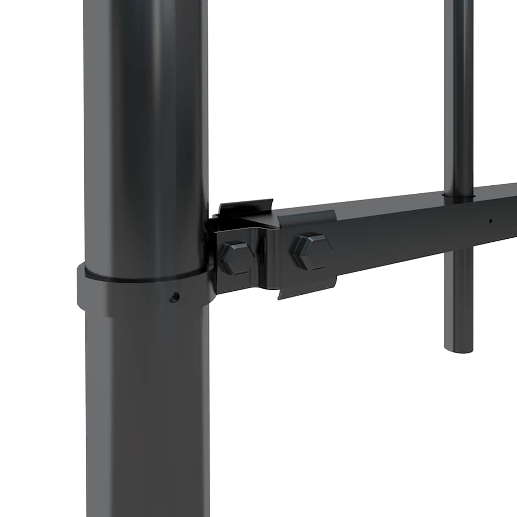 Hagegjerde med spydtopp stål 359x150 cm svart
