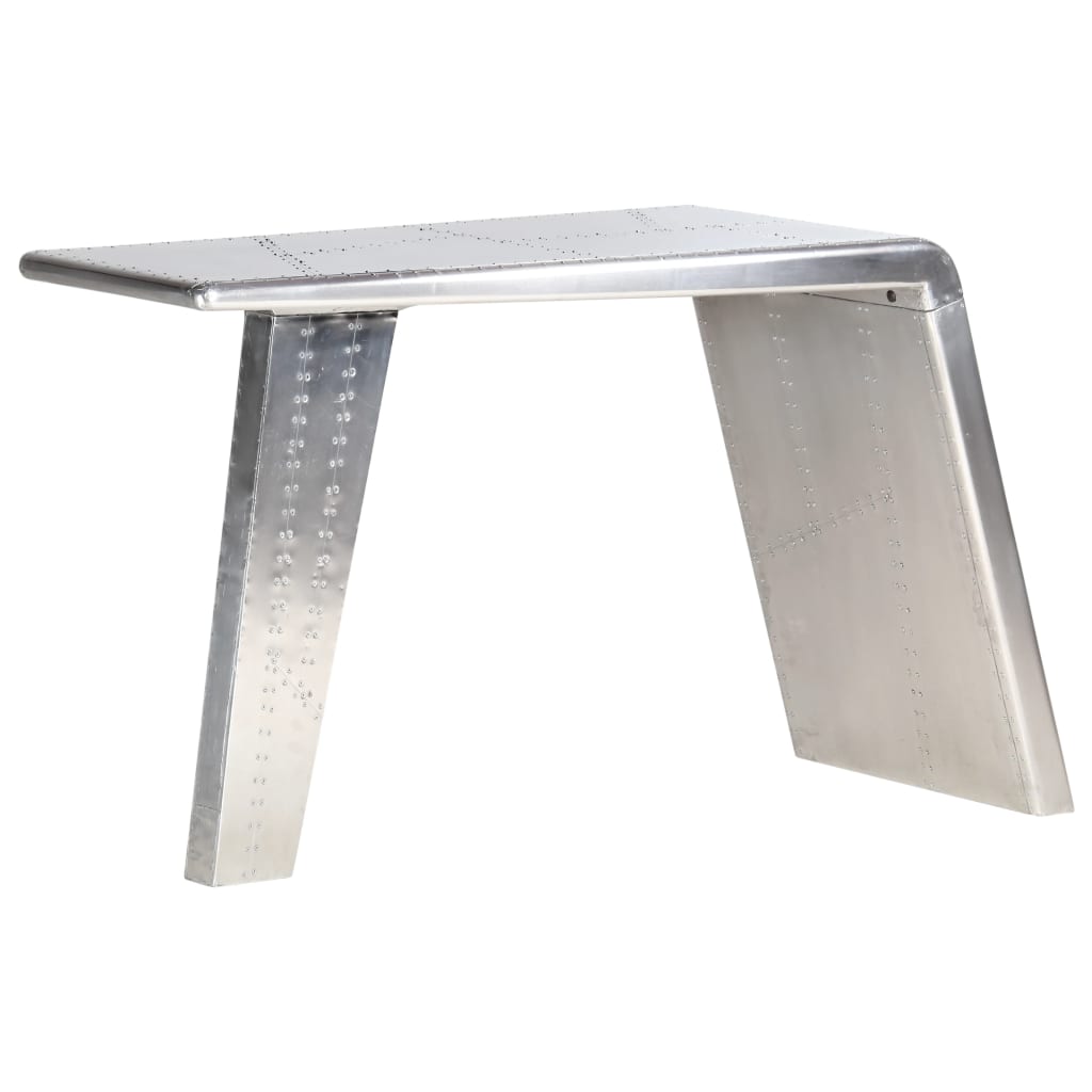 Aviator skrivebord sølv 112x50x76 cm metall vidaXL