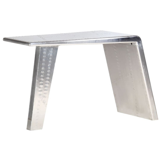 Aviator skrivebord sølv 112x50x76 cm metall vidaXL