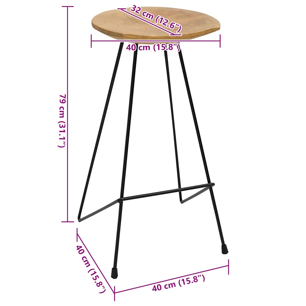 Barkrakker 2 stk heltre teak