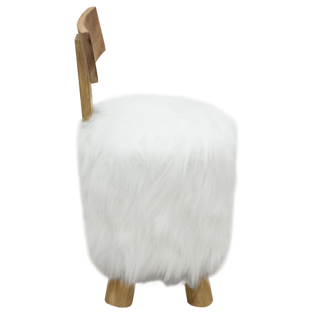 Stol hvit heltre teak