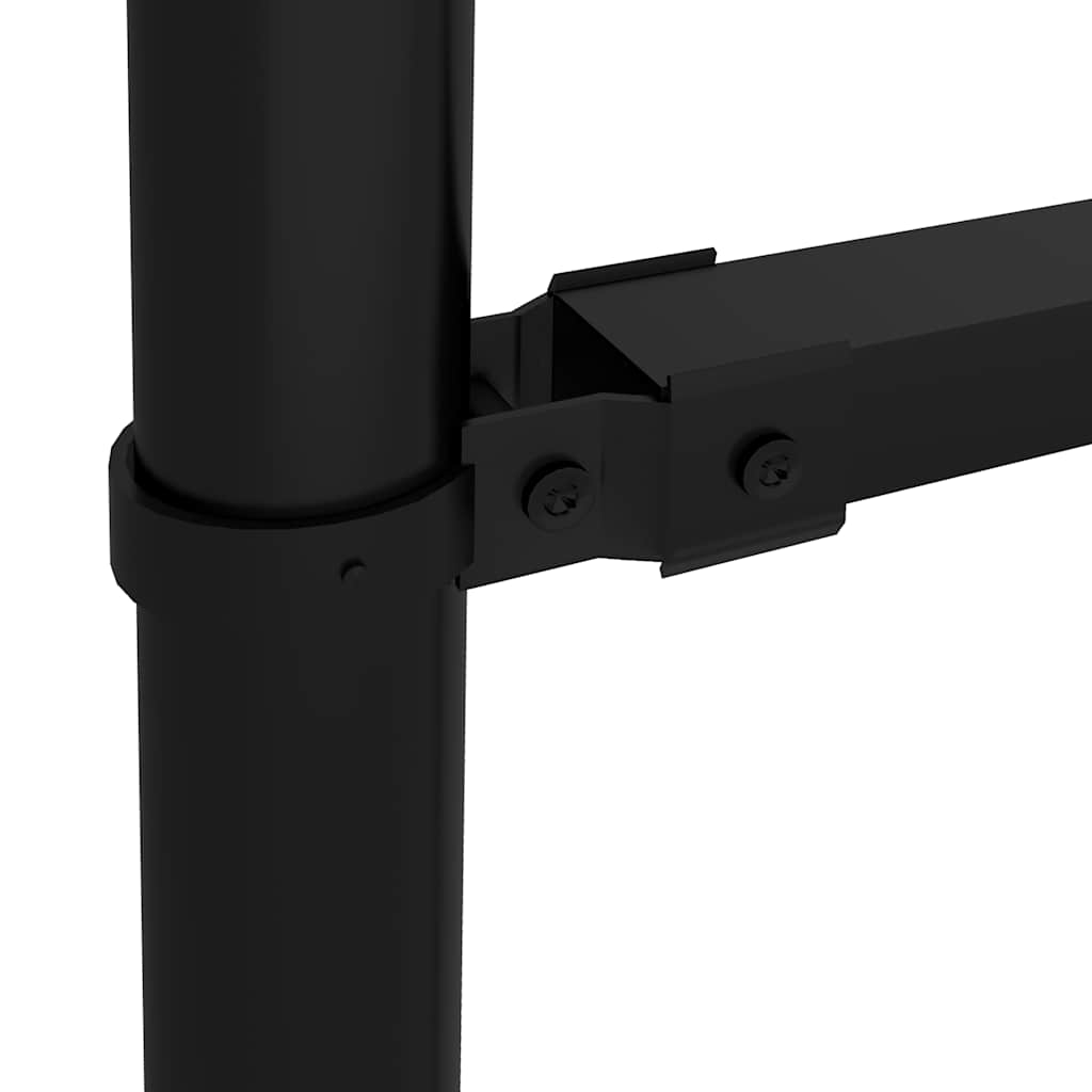 Hagegjerde med spydtopp stål (0,5-0,75)x11,9 m svart