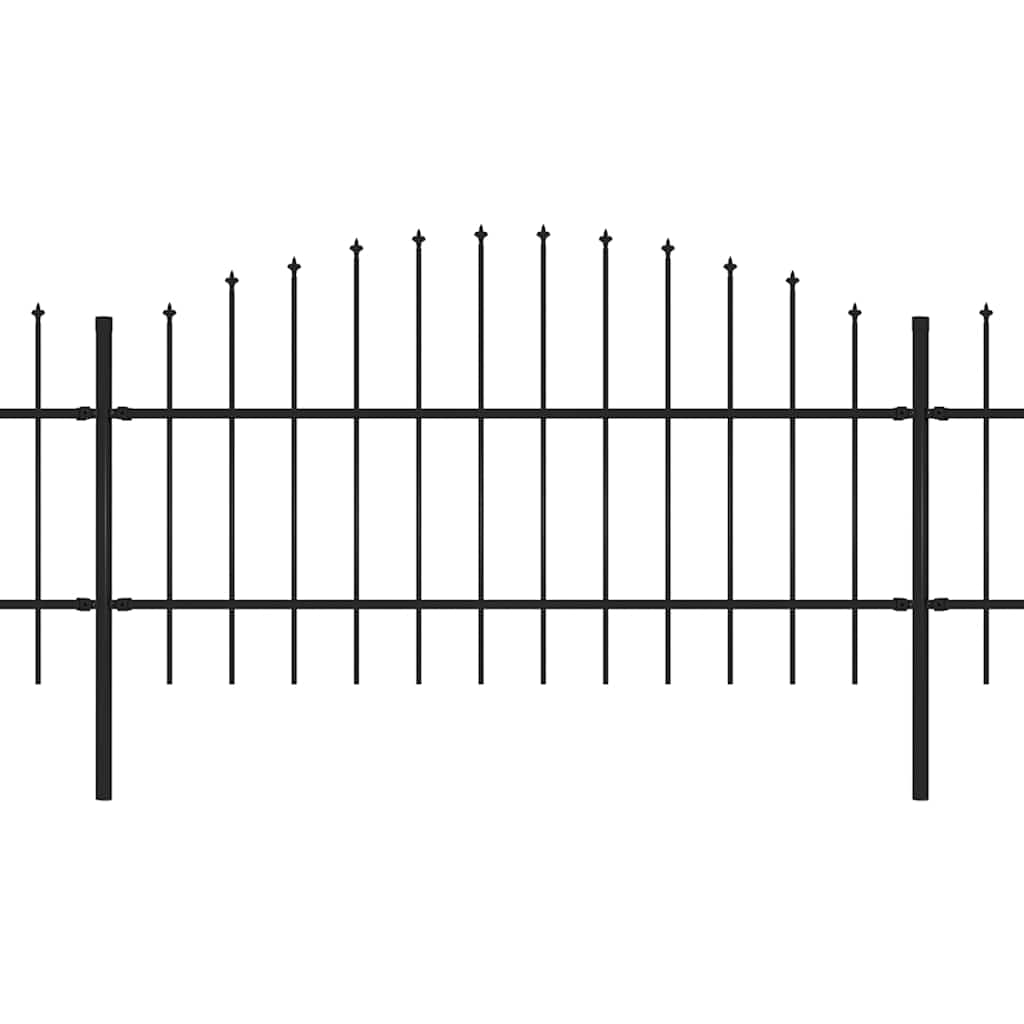 Hagegjerde med spydtopp stål 1603,5x100 cm svart
