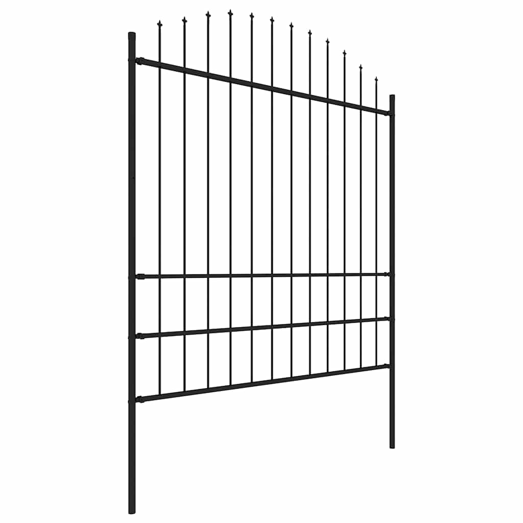 Hagegjerde med spydtopp stål 1603,5x200 cm svart
