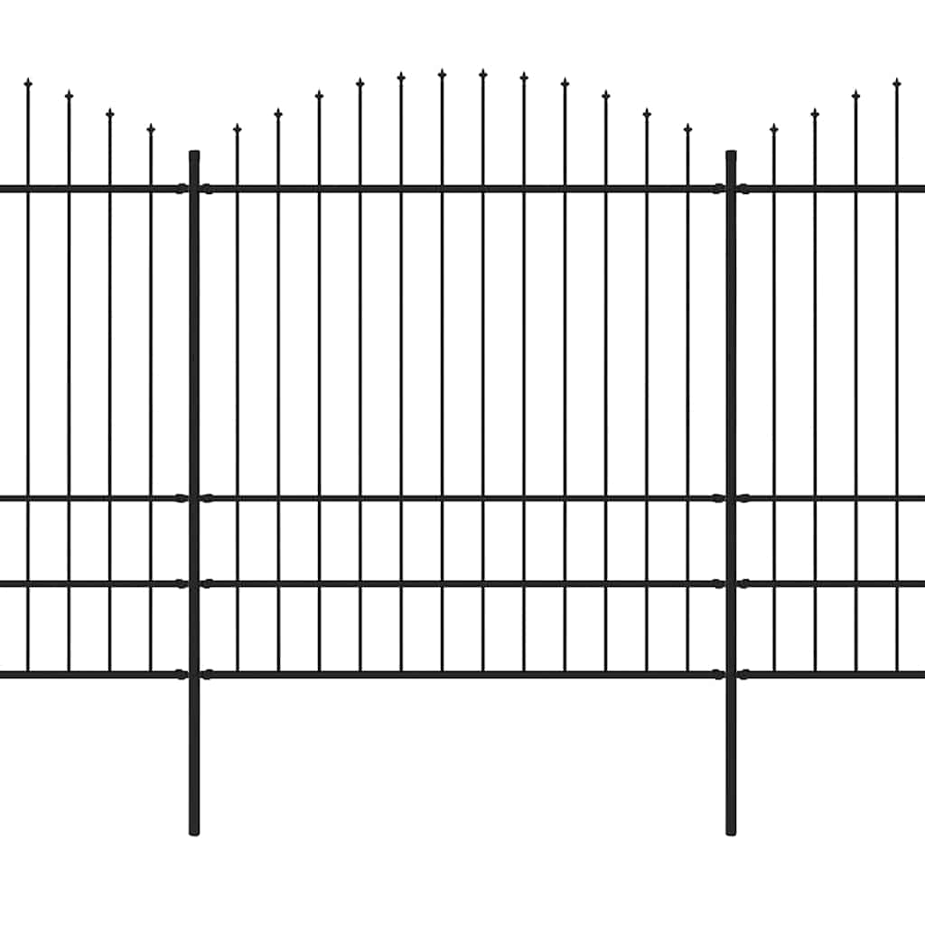 Hagegjerde med spydtopp stål 1781,5x200 cm svart