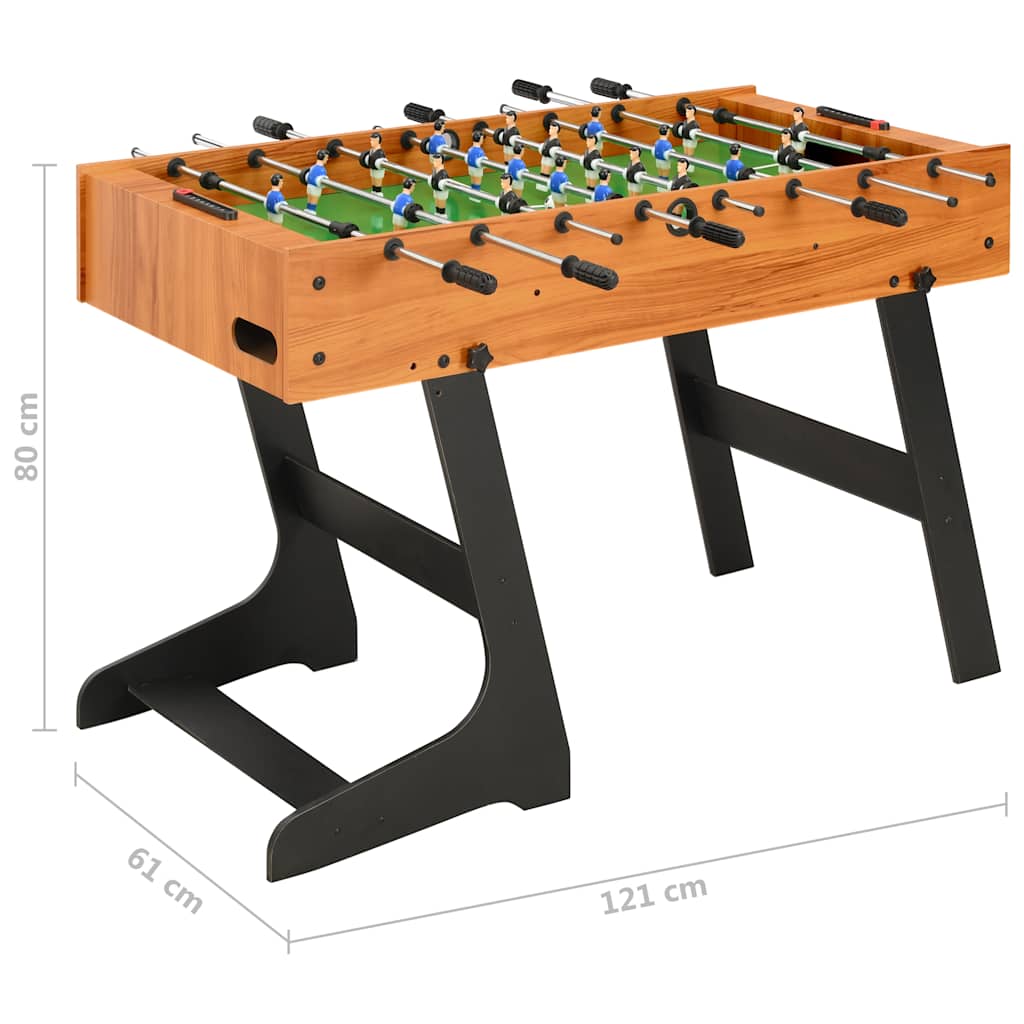 Sammenleggbart fotballbord 121x61x80 cm lys brun