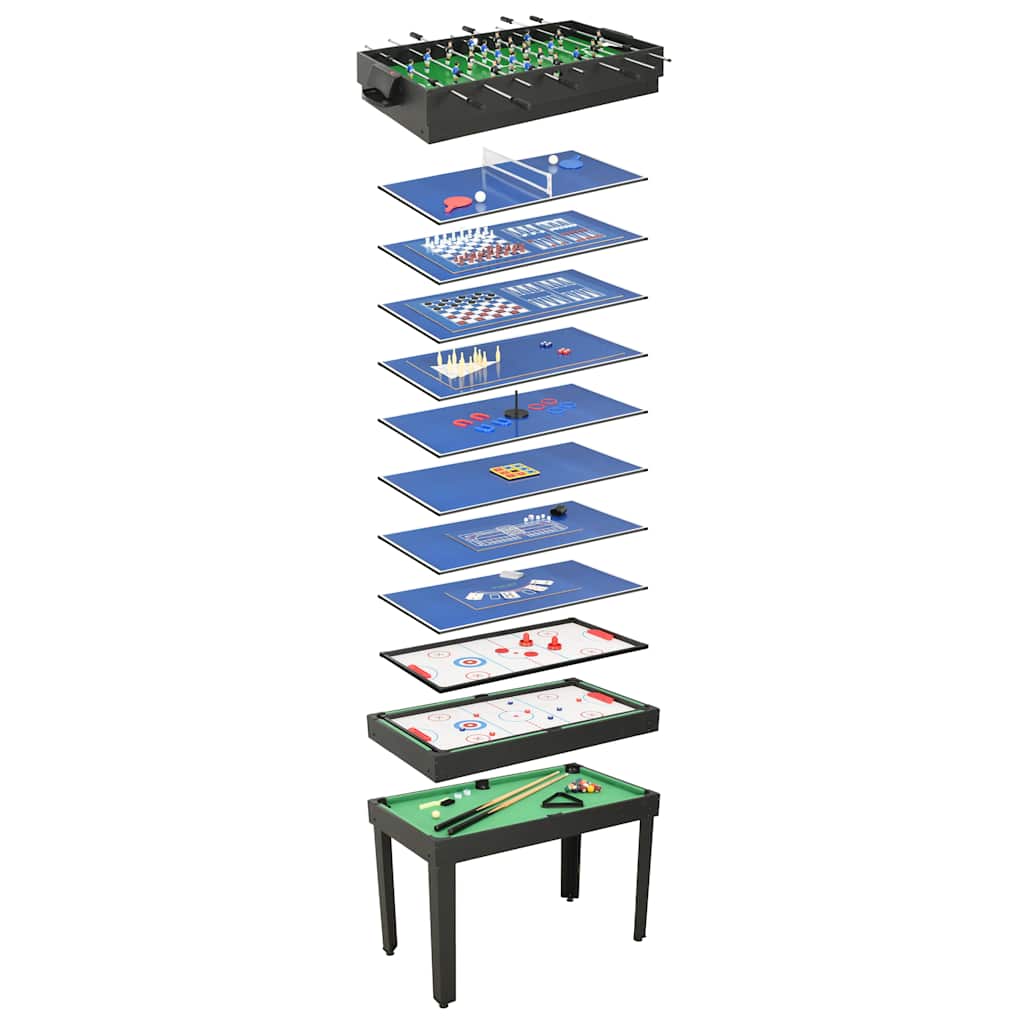 Multi-spillbord 15-i-1 121x61x82 cm svart
