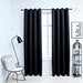Lystette gardiner med metallringer 2 stk svart 140x175 cm