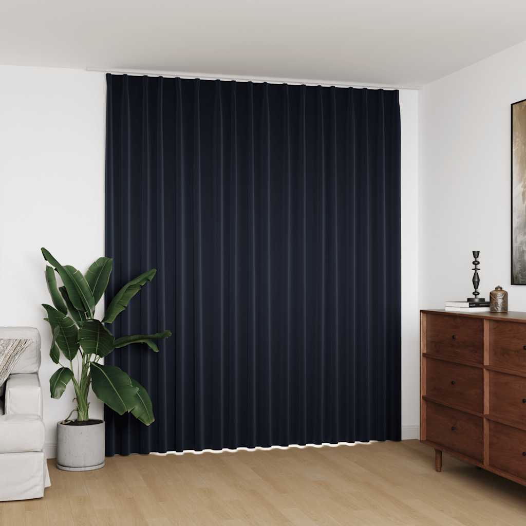 Lystett gardin med metallkroker antrasitt 290x245 cm