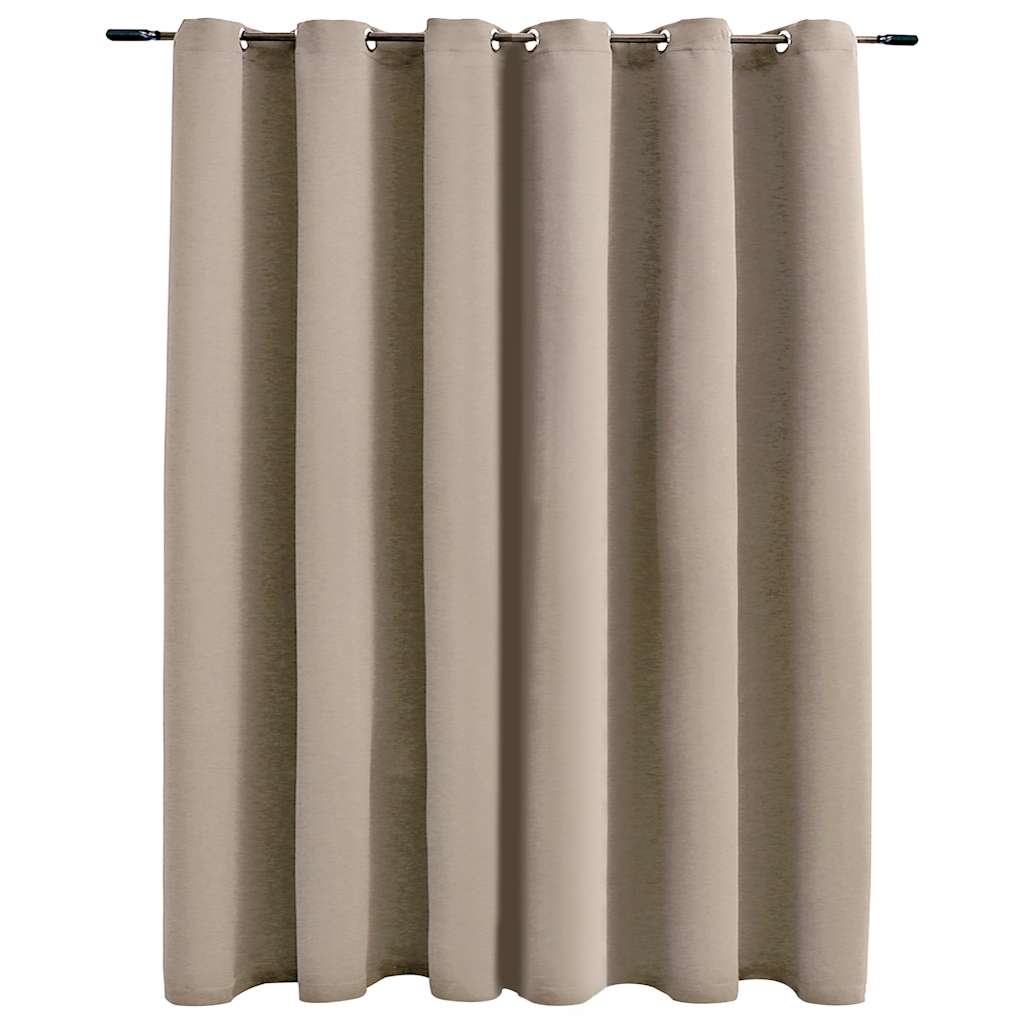 Lystett gardin med metallringer beige 290x245 cm