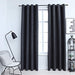Lystette gardiner med metallringer 2 stk antrasitt 140x175 cm