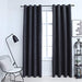 Lystette gardiner med metallringer 2 stk antrasitt 140x225 cm