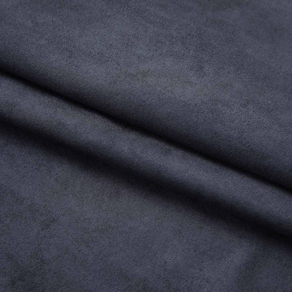 Lystette gardiner med kroker 2 stk antrasitt 140x225 cm