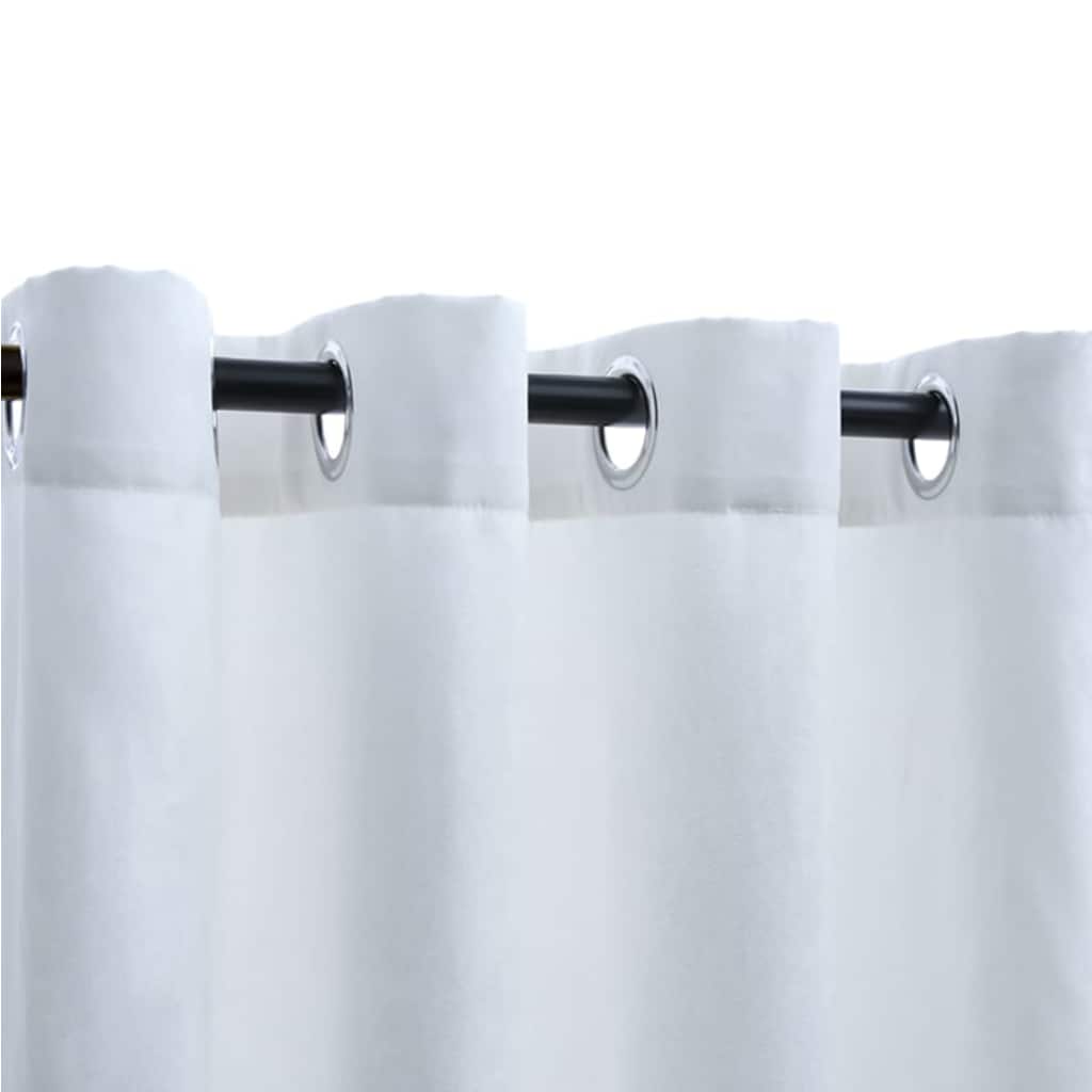 Lystette gardiner med metallringer 2 stk offwhite 140x225 cm