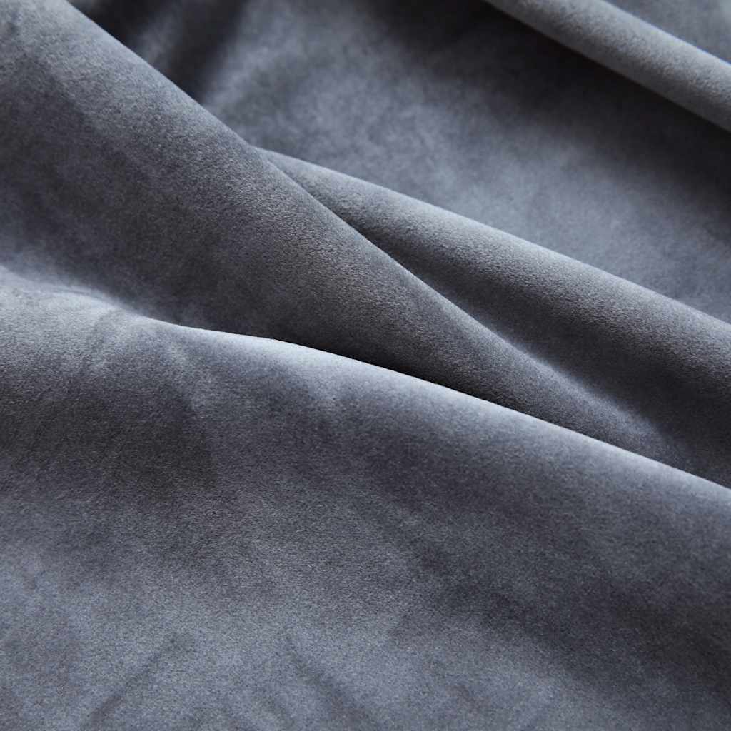 Lystett gardin med metallringer fløyel antrasitt 290x245 cm
