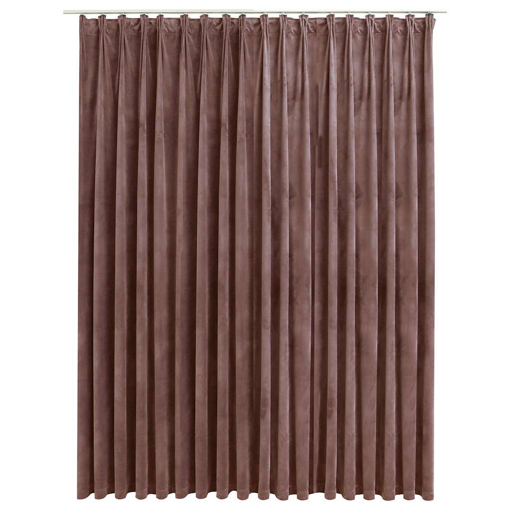 Lystett gardin med kroker fløyel antikk rosa 290x245 cm
