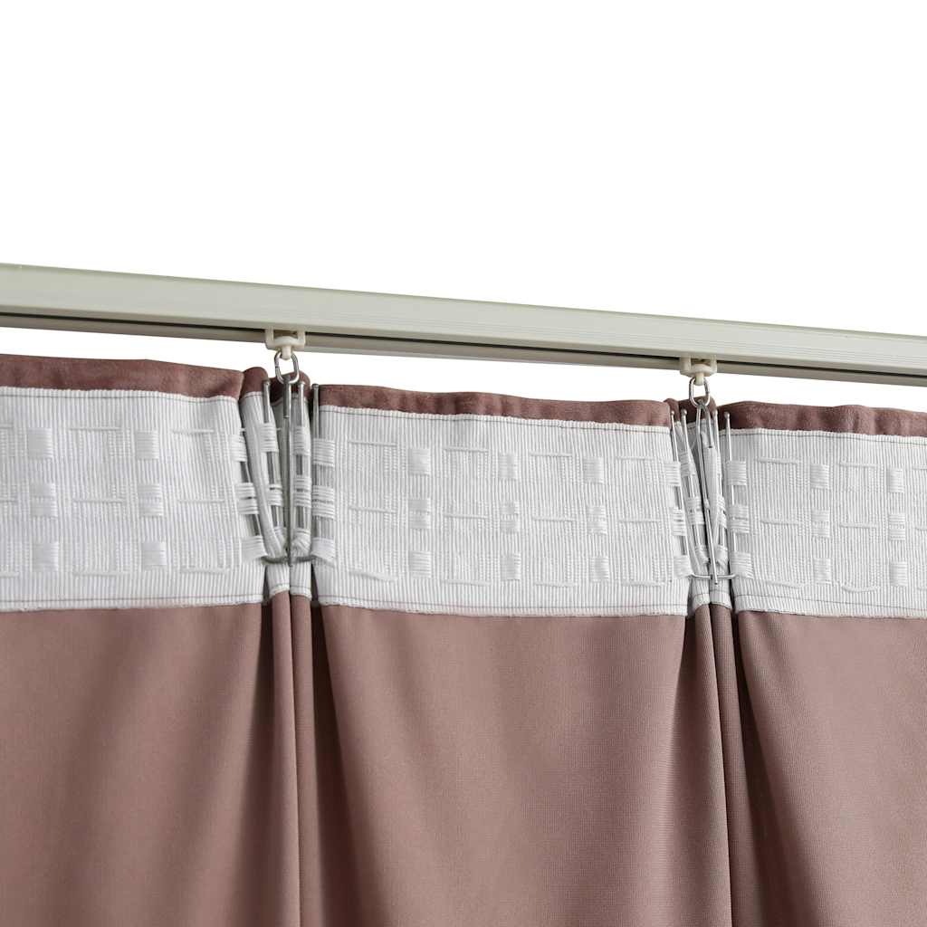 Lystett gardin med kroker fløyel antikk rosa 290x245 cm