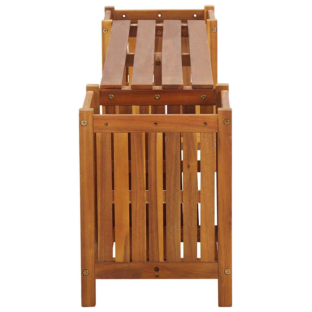 Hagebenk med 2 plantekasser 150x30x40 cm heltre akasie