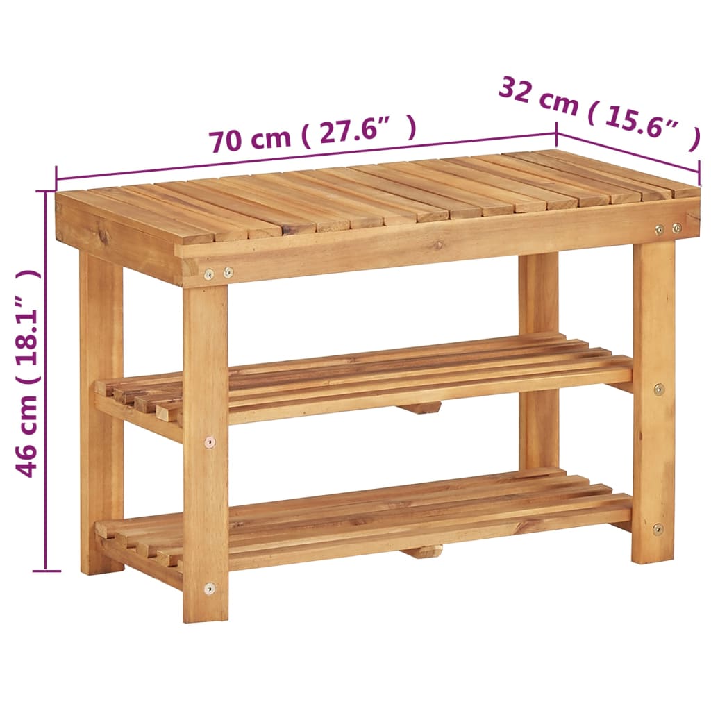 Skostativ 70x32x46 cm heltre akasie