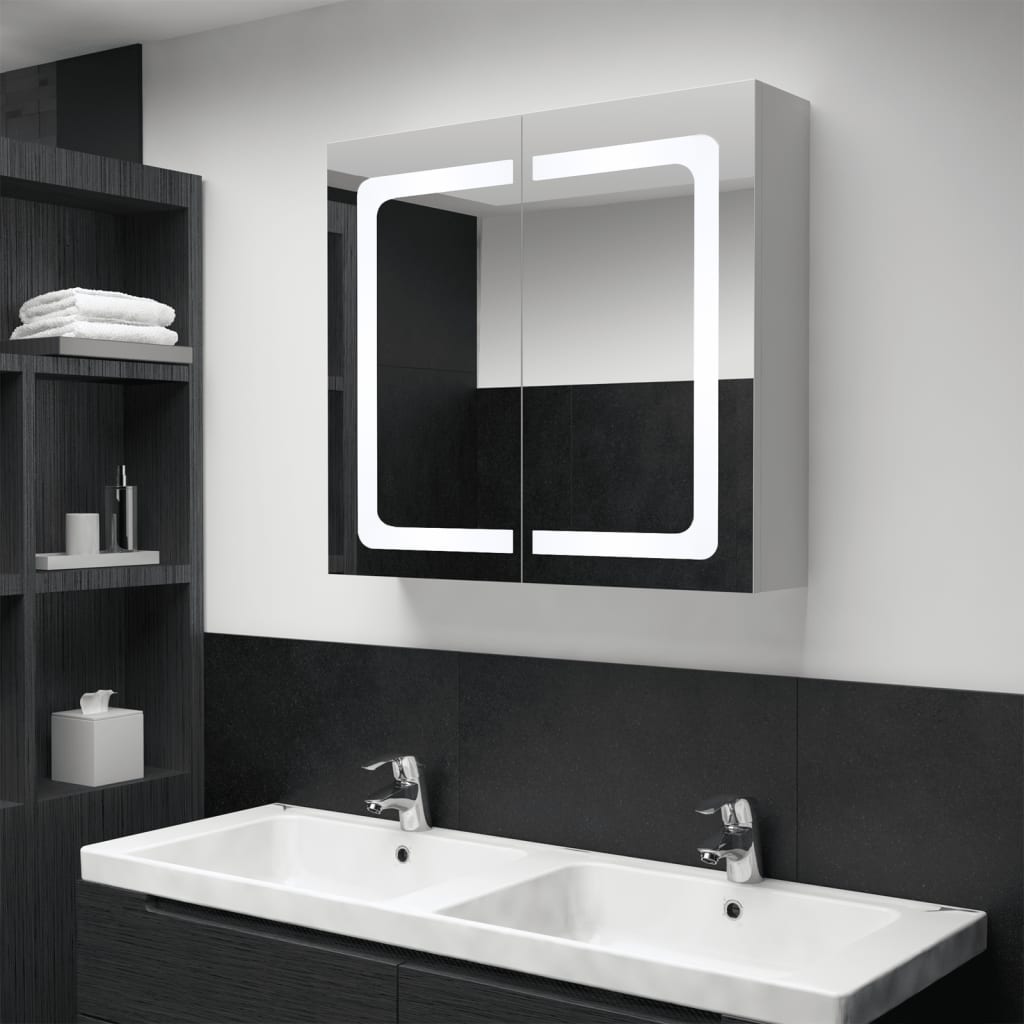 LED-speilskap til bad 80x12,2x68 cm
