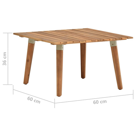 Hagesalongbord 60x60x36 cm heltre akasie