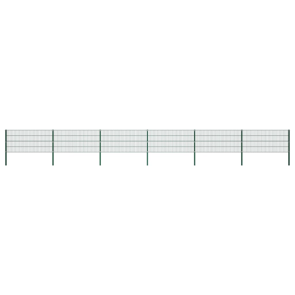 Gjerdepanel med stolper jern 1040x80 cm grønn