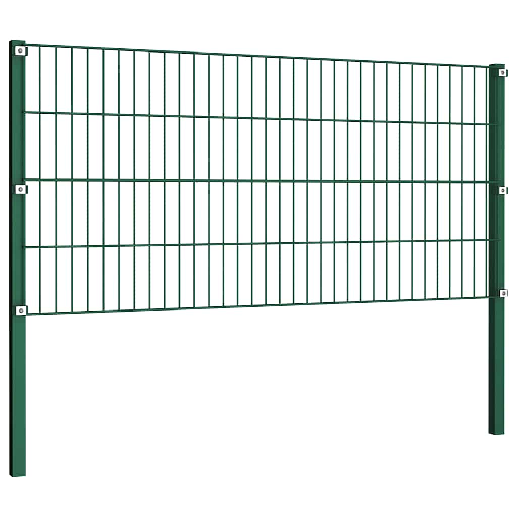 Gjerdepanel med stolper jern 1730x80 cm grønn