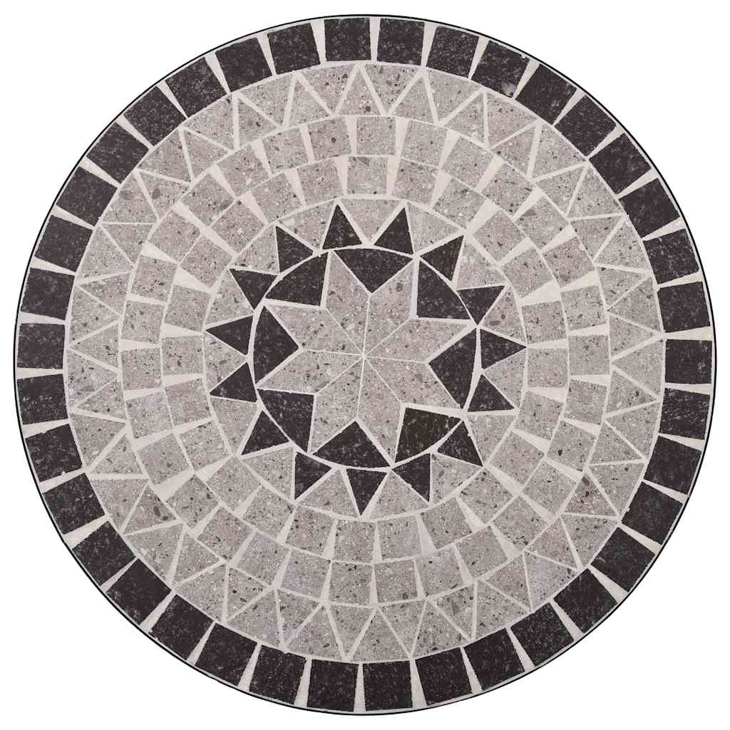 Mosaikkbistrobord grå 60 cm keramikk
