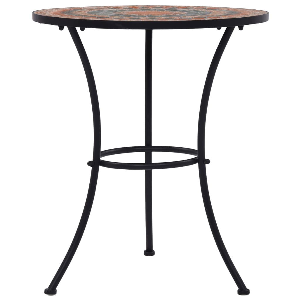 Mosaikkbistrobord oransje/grå 60 cm keramikk