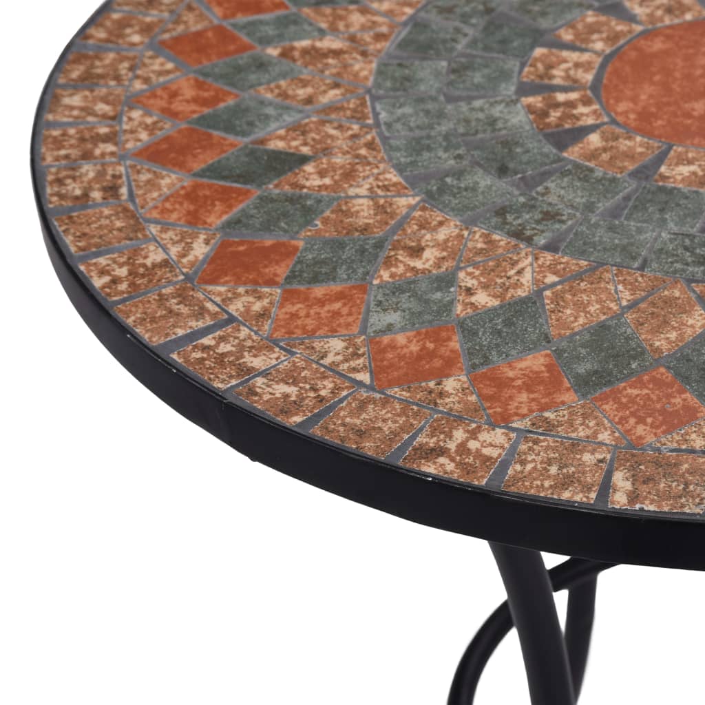 Mosaikkbistrobord oransje/grå 60 cm keramikk