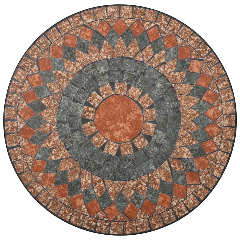 Mosaikkbistrobord oransje/grå 60 cm keramikk