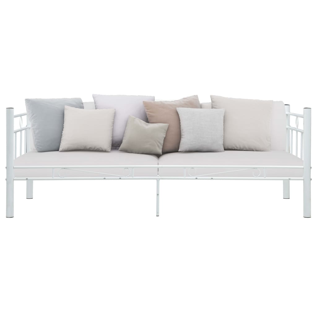 Ramme til dagseng hvit metall 90x200 cm